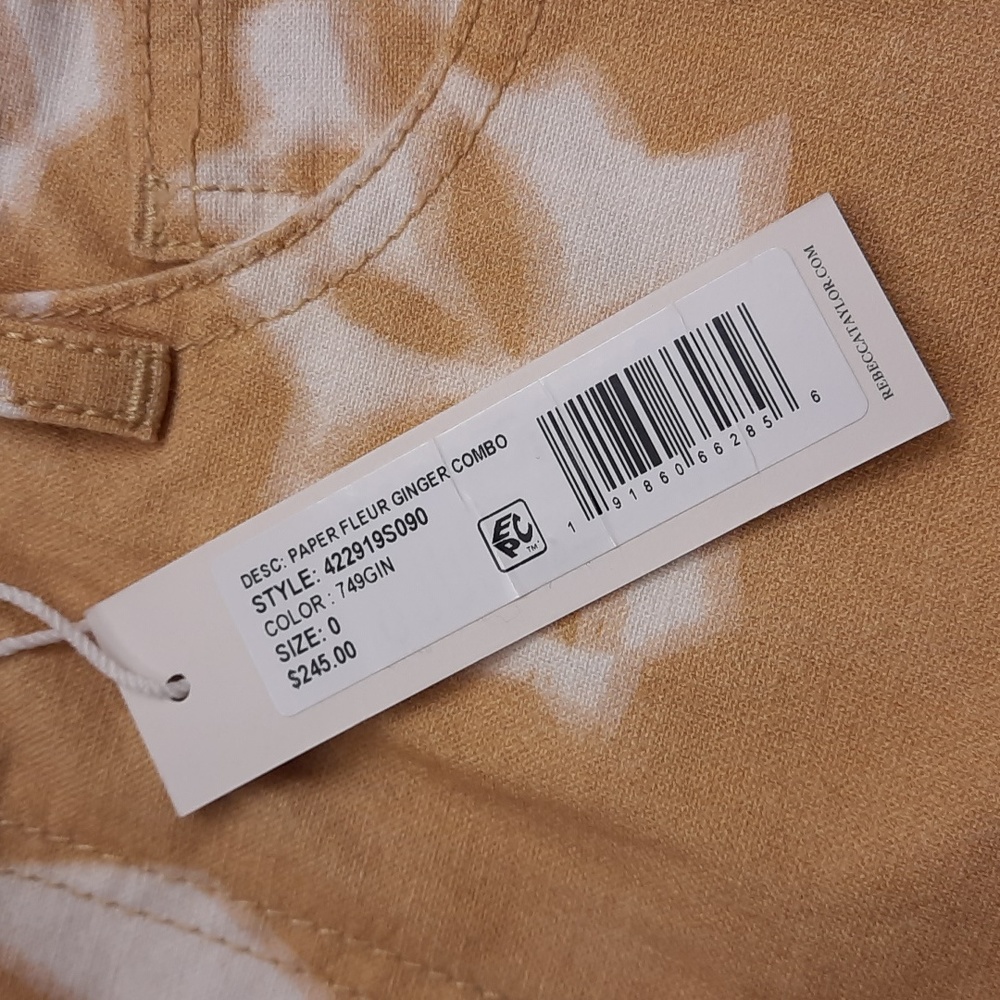 NWT, Rebecca Taylor Paper Fleur Cotton Canvas Midi Skirt - Picture 12 of 16